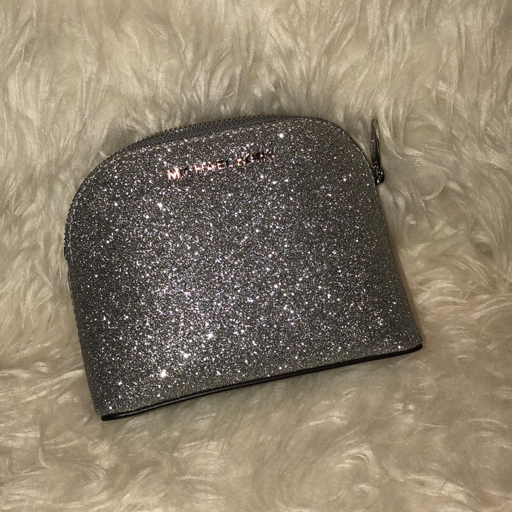 Like New MK EMMY Silver Travel Pouch